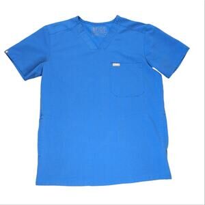 Figs Chisec Three Pocket Scrub Top Royal Blue TM3000 - Men's Size XS